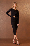 AGILITÀ - Vestido Jersey Frente Transpasse Preto