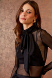 AGILITÀ - Blusa Foulard Tule Preto