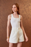 AGILITÀ - Short Matelasse Pregas OFF White