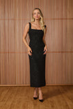 FABULOUS AGILITÀ - Vestido Midi Bruna Tweed Preto