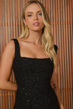 FABULOUS AGILITÀ - Vestido Midi Bruna Tweed Preto