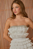 FABULOUS AGILITÀ - Vestido Curto Isabela Babados OFF White