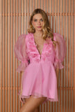FABULOUS AGILITÀ - Vestido Curto Loren Flores Aplicadas Ballet