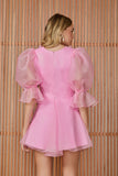 FABULOUS AGILITÀ - Vestido Curto Loren Flores Aplicadas Ballet