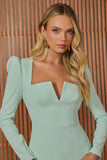 FABULOUS AGILITÀ - Vestido Curto Laís Manga Longa Mint Verde Menta