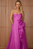 AGILITÀ - Vestido Longo Elisa Babado Cascata Violet