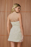 AGILITÀ - Vestido Curto Aurora Flor 3D OFF White