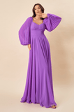 DOLPS - Vestido Longo Fernanda Roxo