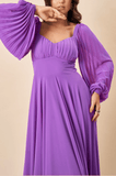 DOLPS - Vestido Longo Fernanda Roxo