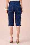 SCALON - Calça Jeans Corsario Estonado Azul