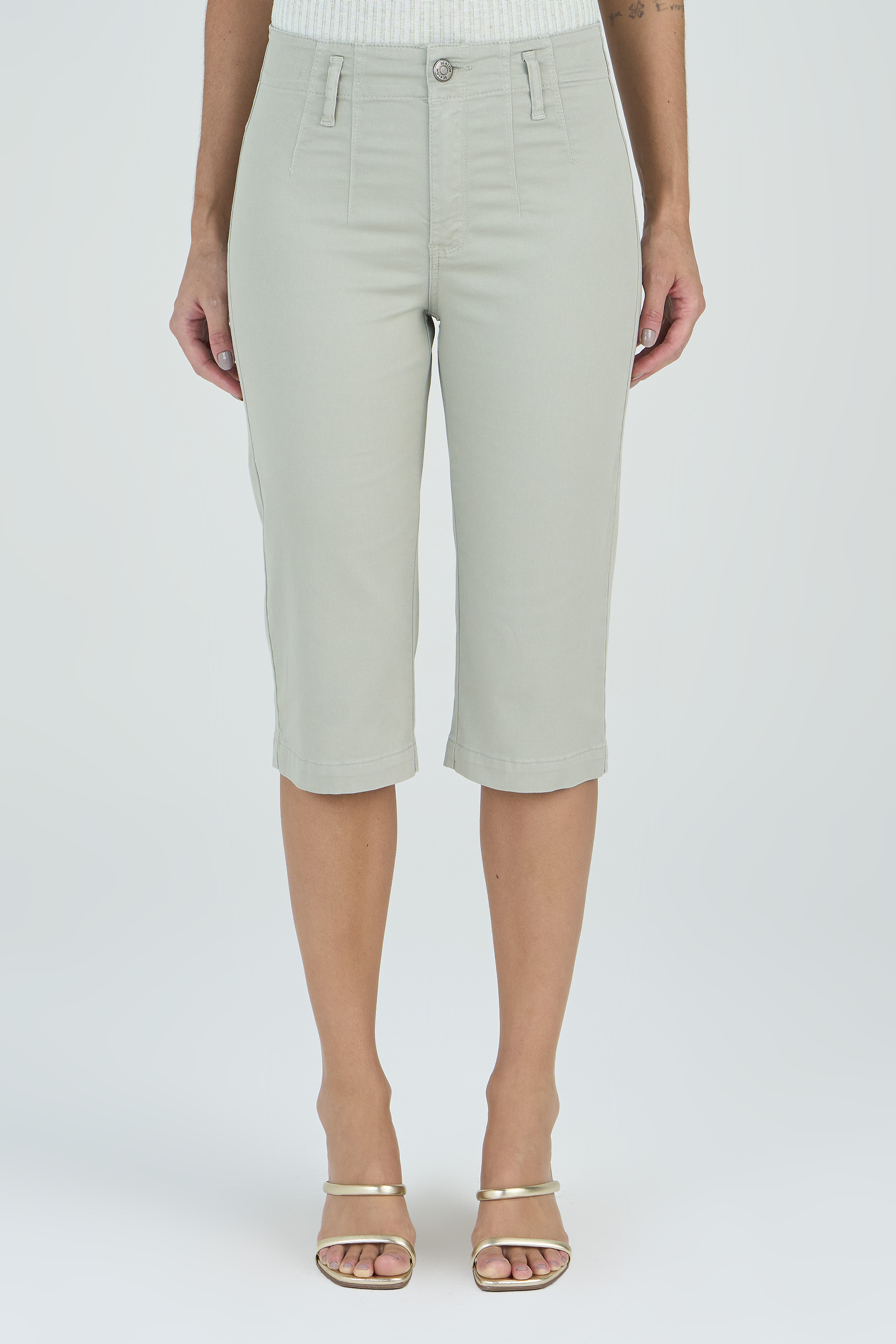 SCALON - Calça Sarja Color Corsário Cidreira Verde