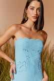 AGILITÀ - Vestido Midi Richelieu Sem Alça Íris