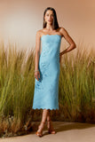AGILITÀ - Vestido Midi Richelieu Sem Alça Íris