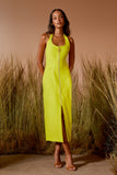 AGILITÀ - Vestido Midi Recorte Ziper Kiwi