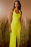 AGILITÀ - Vestido Midi Recorte Ziper Kiwi