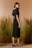 AGILITÀ - Vestido Transparência Franzido Preto