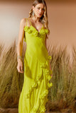 AGILITÀ - Vestido Longo Detalhe Flores Kiwi