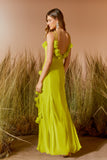 AGILITÀ - Vestido Longo Detalhe Flores Kiwi