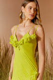 AGILITÀ - Vestido Longo Detalhe Flores Kiwi