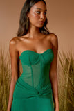 AGILITÀ - Vestido Longo Corselet Detalhe Eucalipto
