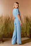 AGILITÀ - Calça Pantalona Íris Azul