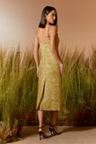 AGILITÀ - Vestido Midi Laço Alça Ouro