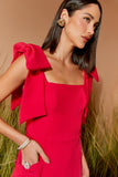 AGILITÀ - Vestido Curto Crepe Alça Laço Roma