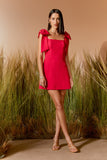 AGILITÀ - Vestido Curto Crepe Alça Laço Roma