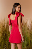 AGILITÀ - Vestido Curto Crepe Alça Laço Roma