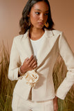AGILITÀ - Blazer Detalhe Flor Cetim Jasmim