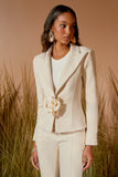 AGILITÀ - Blazer Detalhe Flor Cetim Jasmim