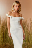 AGILITÀ - Vestido Midi Recorte Alças Laço OFF White