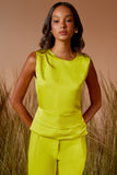 AGILITÀ - Blusa Pala Ombro Pregas Kiwi
