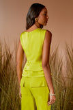 AGILITÀ - Blusa Pala Ombro Pregas Kiwi