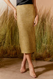 AGILITÀ -Saia Midi Tweed Gold Ouro