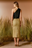 AGILITÀ -Saia Midi Tweed Gold Ouro