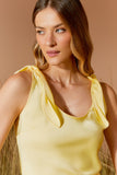 AGILITÀ - Blusa Cetim Amarração Baunilha Amarelo