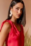 AGILITÀ - Blusa Cetim Amarração Roma Vermelho