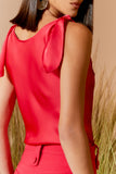 AGILITÀ - Blusa Cetim Amarração Roma Vermelho