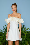AGILITÀ - Vestido Curto Jack Babados Decote OFF White