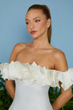 AGILITÀ - Vestido Curto Jack Babados Decote OFF White