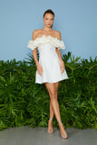AGILITÀ - Vestido Curto Jack Babados Decote OFF White