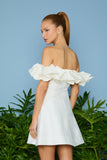 AGILITÀ - Vestido Curto Jack Babados Decote OFF White