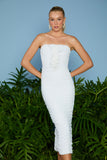 AGILITÀ - Vestido Midi Miranda Drapeado Branco