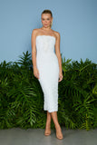 AGILITÀ - Vestido Midi Miranda Drapeado Branco