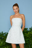 AGILITÀ - Vestido Curto Isabella Tule Bordado OFF White