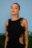 AGILITÀ - Vestido Midi Rafaela Babados Preto