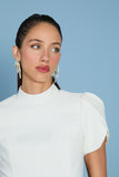 AGILITÀ - Vestido Curto Hilary Manga Sobreposta OFF White
