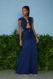 AGILITÀ - Vestido Longo Olivia Abertura Navy