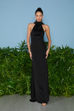 AGILITÀ - Vestido Longo Romana Echarpe Preto